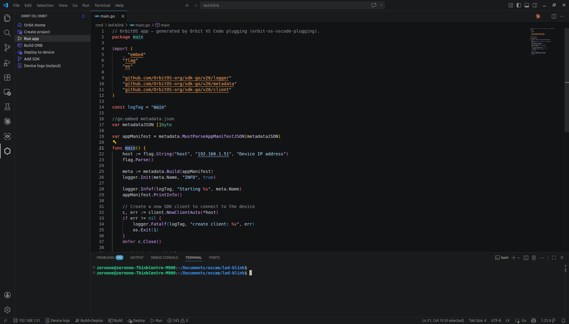 Orbit Studio — Project created in VS Code
